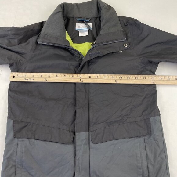 Columbia Interchange Shell Jacket Youth Boy’s M Full Zip Ski Black Blue - Picture 3 of 11